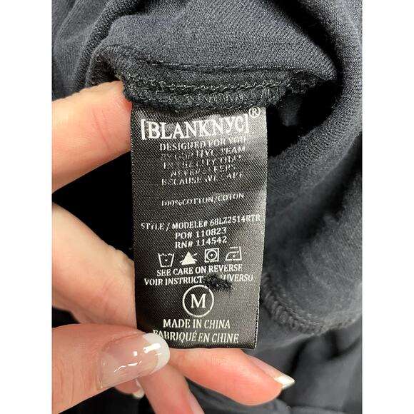 BLANK NYC Paint It Black Jumpsuit Straight Cotton Sleeveless Summer Women's M - Picture 13 of 15